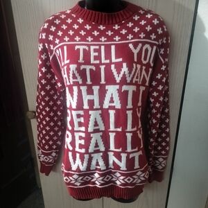 Boohoo Red Graphic Women's Sweater